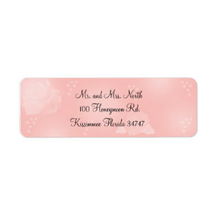 Roses Peach Return Address Label