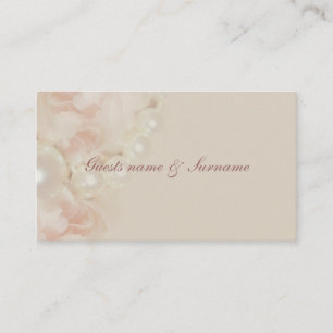 Roses pearls pink seating name tags for weddings