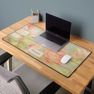 Roses peints sur planches en bois d'époque