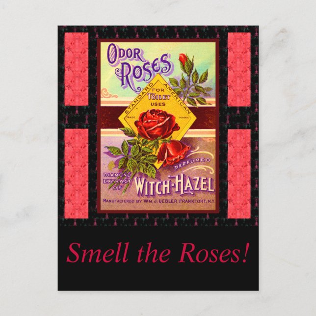 Roses Perfume Label Postcard (Front)