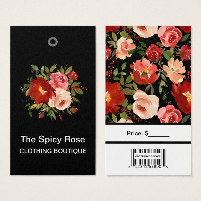 Roses personnalisés avec des étiquettes de prix de (Devant & derrière)