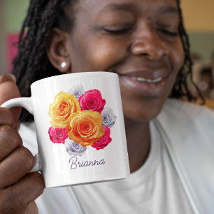 Roses Personnalisés En Fleur Motif Mug