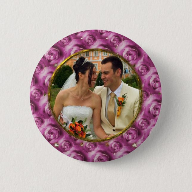Roses/Photo 2 Inch Round Button (Front)