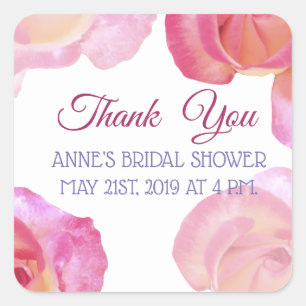 Roses , Photo,  Bridal Shower Stickers