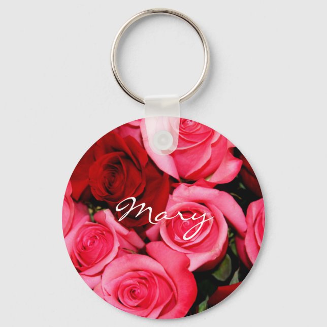 Roses, Pink and Red Keychain (Front)