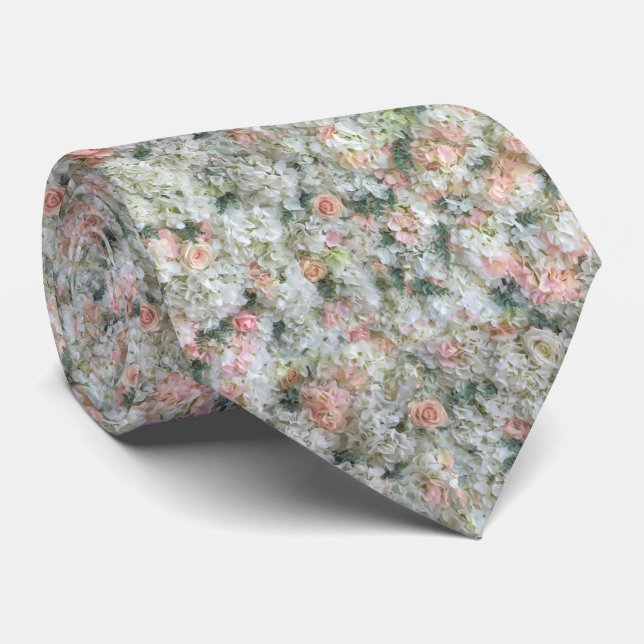 Roses Pink and White Tie (Rolled)