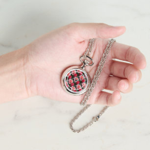 Roses Pink Red Floral Pattern Watch