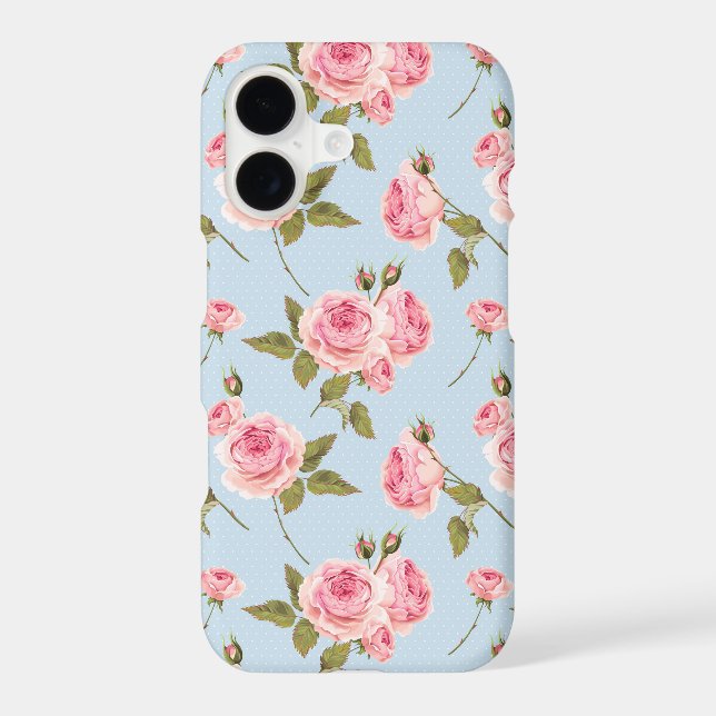 Roses & Polka Dots Pattern iPhone Case (Back)