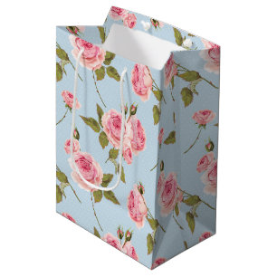 Roses & Polka Dots Pattern Medium Gift Bag