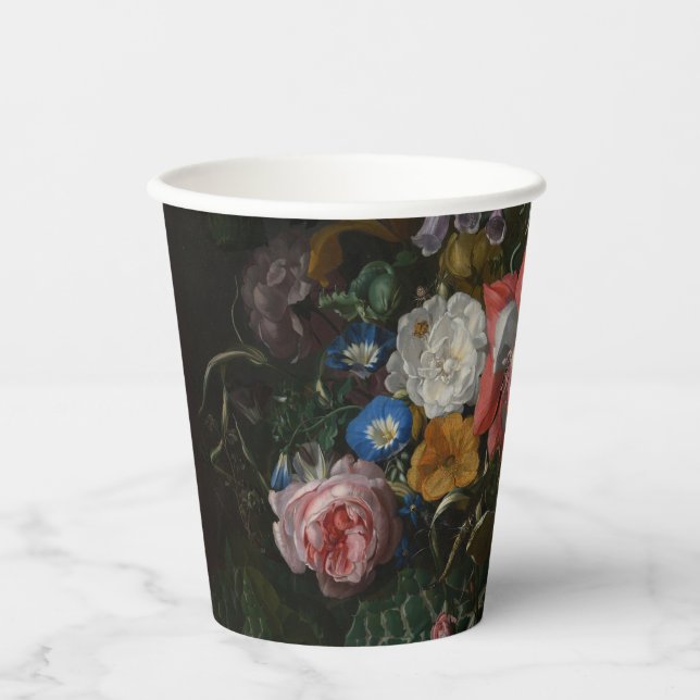 Roses Poppies and Other Flowers - Rachel Ruysch Paper Cups (Front)