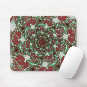 Roses Red and Green Fractal Art Mouse Pad