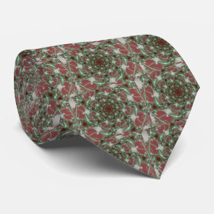 Roses   Red and Green Fractal Art Tie