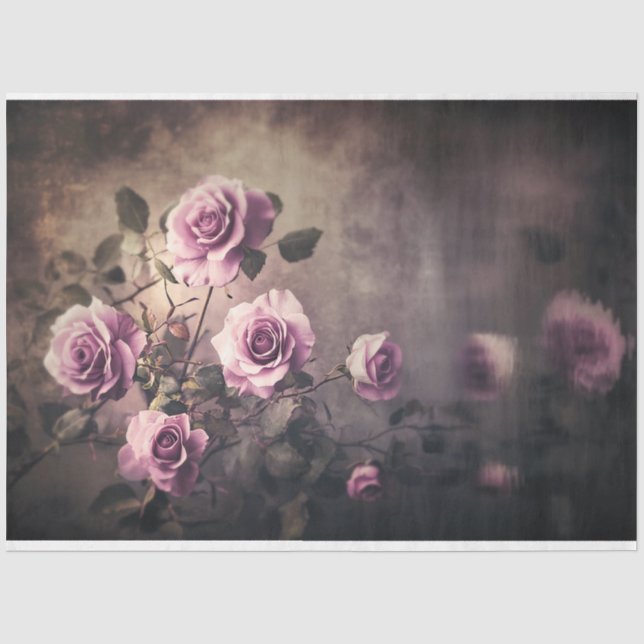 Roses Reflections, Ethereal Lake & Floral Tissue Paper (Front)
