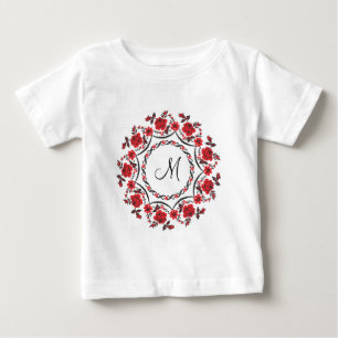 Roses ring Personalized Monogram Initial Baby T-Shirt