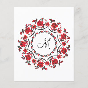 Roses ring Personalized Monogram Initial Flyer