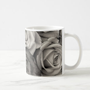 Roses, Romantic Floral Black and White Photo Coffee Mug