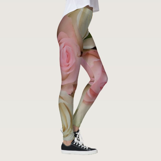 Roses romantiques Fleurs roses douces Leggings flo (Droite)