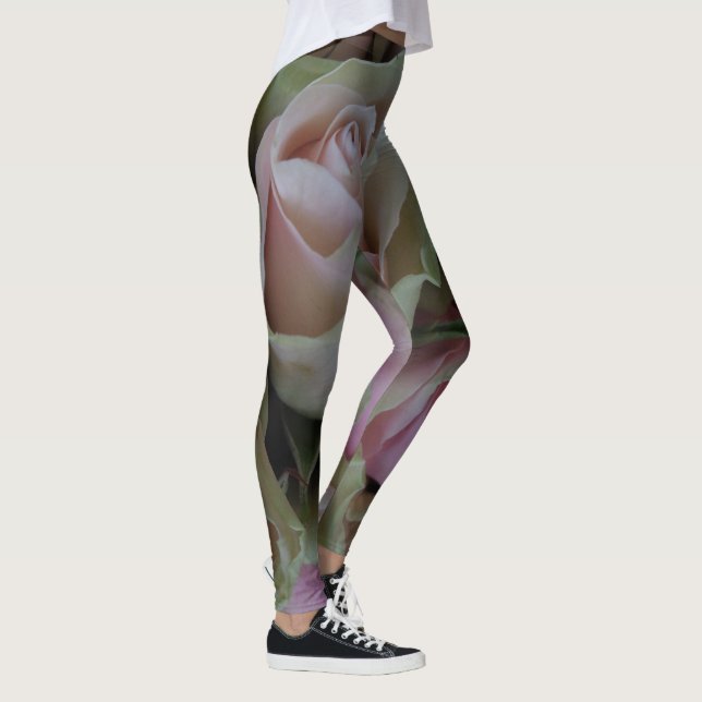 Roses romantiques Fleurs roses Leggings floraux (Droite)