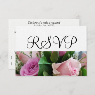 Roses rose douce Mariage blanc RSVP
