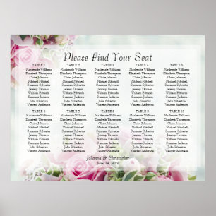 Roses roses 10 Tableau Mariage de table