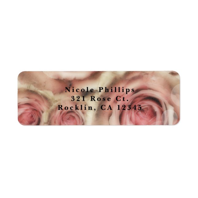 Roses roses élégantes Fête des mariées Party Invit (Devant)