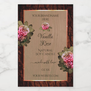 Roses roses florales Étiquettes de produits Brown