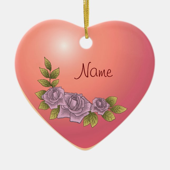 Roses roses Garland décorations personnalisées (Devant)