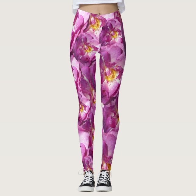 Roses Roses Rose Blossoms Élégantes Leggings Perso (Devant)