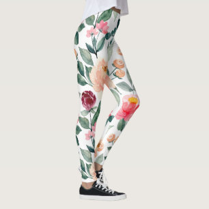 Roses roses rose vif modernes Leggings floraux