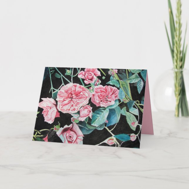 Roses roses Roses fleurs florales aquarelle Carte (Devant)