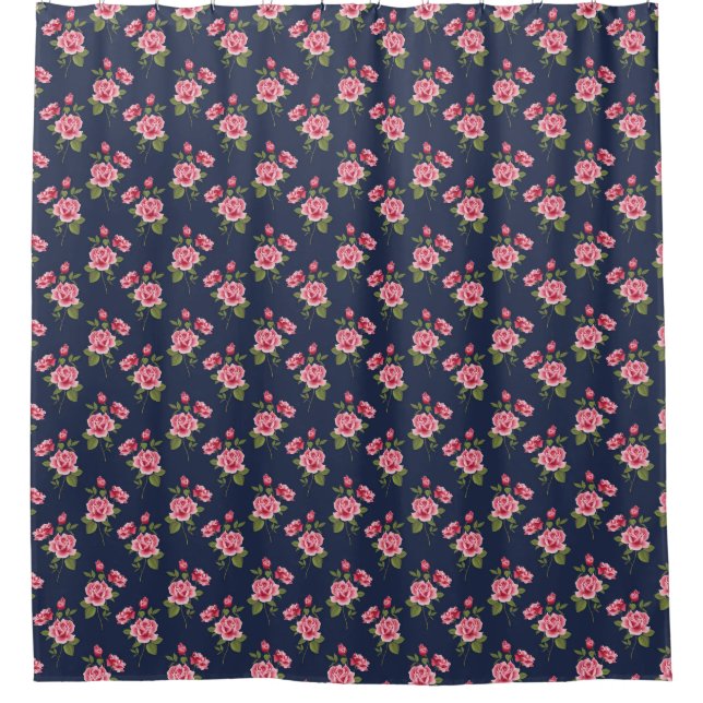 Roses Roses Roses Roses Rose Shabby, Rideau De Dou (Devant)