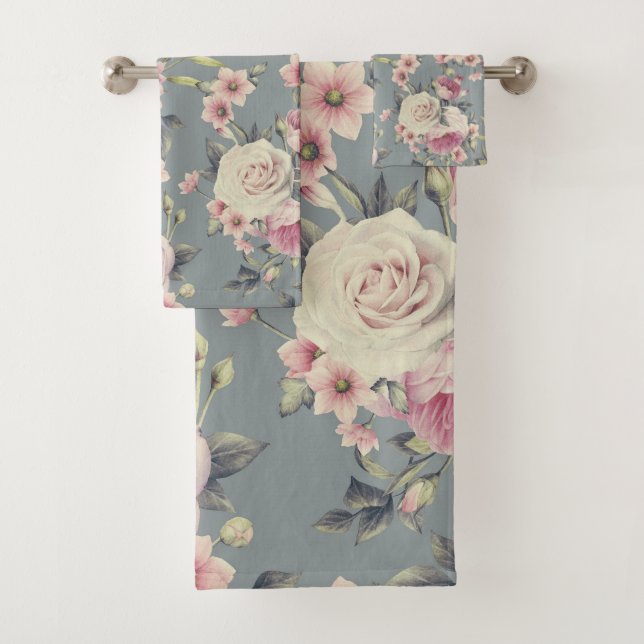 roses roses roses serviette de bain (En situation)