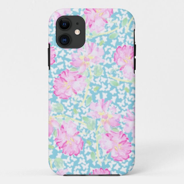 Roses roses sur Turquoise 5/5s Coque-Mate Coque Xt (Dos)