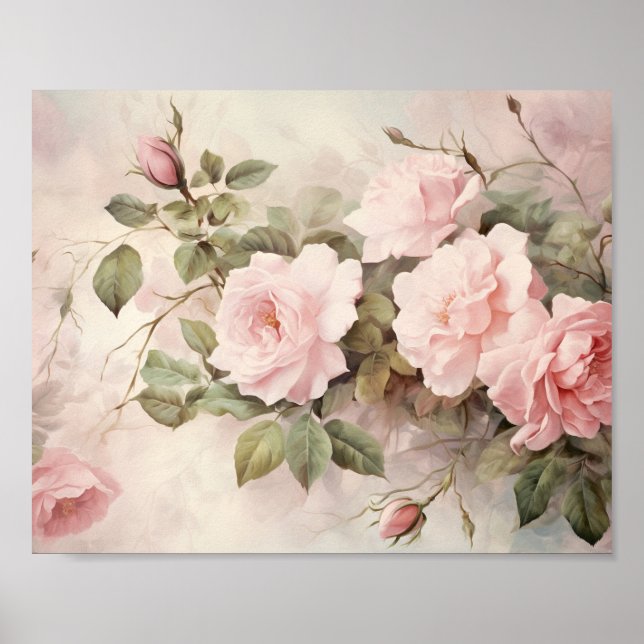 Roses roses vintages Art mural (Devant)