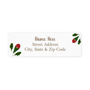 Roses rouges Abstraites Jolly, Green Holly Brown