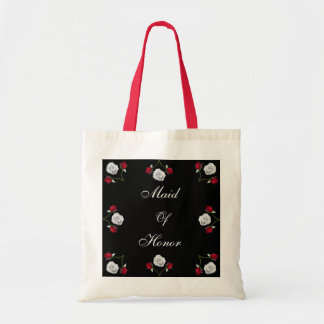 Roses rouges et blancs épousant le sac fourre-tout