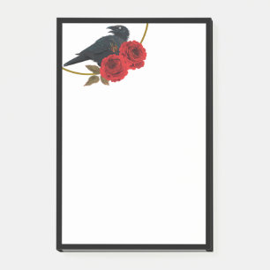 Roses rouges et corbeaux Notes post-it