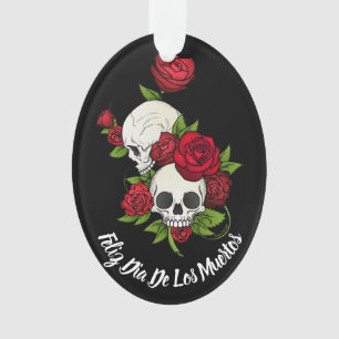 Roses rouges et crânes Joyeux Jour des Morts