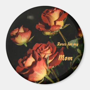 Roses rouges et jaunes Jolie maman Magnet