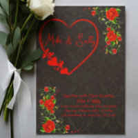 Roses rouges Faire-part de mariage