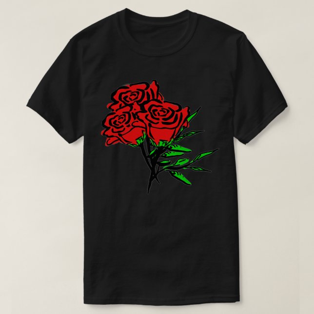Roses rouges pour hommes femmes et jeunes TShirt (Design devant)