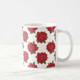 Roses rouges romantiques Mug de café personnalisé