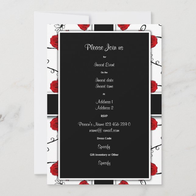 Roses rouges rubis - invitations de mariage person (Devant)
