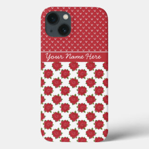 Roses rouges sur blanc personnalisé iPhone 6 Coque