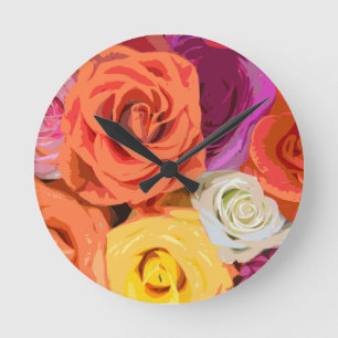 Roses Round Clock