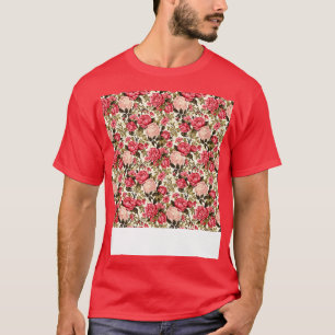 Roses Seamless Pattern Pretty Floral Flower Bud Th T-Shirt