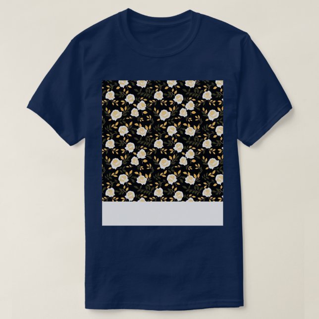 Roses Seamless Pattern Pretty Floral Flower Bud Th T-Shirt (Design Front)