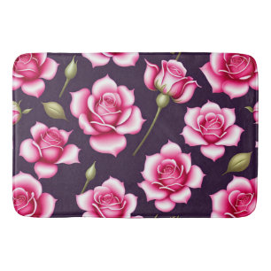 Roses Seamless Pattern Valentines Day Bath Mat