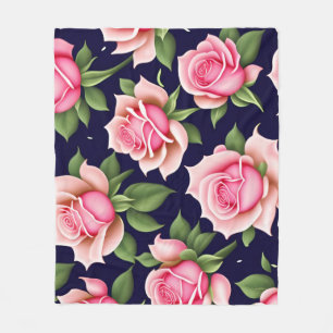 Roses Seamless Pattern Valentines Day Fleece Blank Blanket