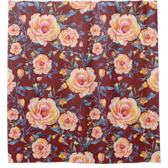 Roses, seamless, red background pattern (Front)